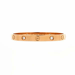 Cartier Love 4 Diamond Bracelet 18K Rose Gold with Diamonds